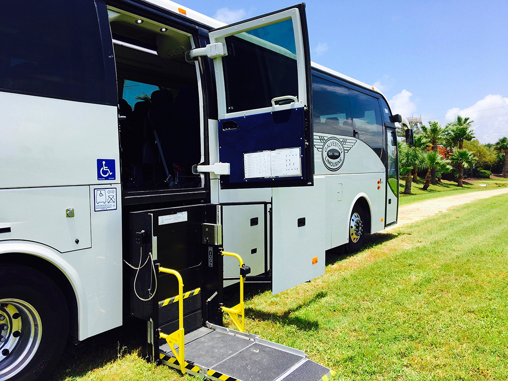 Wheelchair Lift of an Accessible Charter Bus